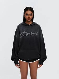 Sudadera con capucha lavada de peso pesado unisex-Jersey de gradiente de tinte en aerosol vintage, sudadera de hombro caído de gran tamaño (hombres y mujeres) - Product Image 2