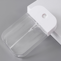 Transparente Luxus 35ml 45ml 50ml Tragbare Handdesinfektionsmittel-Sprühflasche mit Schlüsselanhänger Nachfüllbare Flache Kreditkarten-Größe Siebdruck