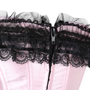Corsetto Sexy in pizzo di raso Bustier corsetto gotico Burlesque Bodyshaper Lingerie Costume da festa per Showgirl taglie forti S-6XL - Product Image 4