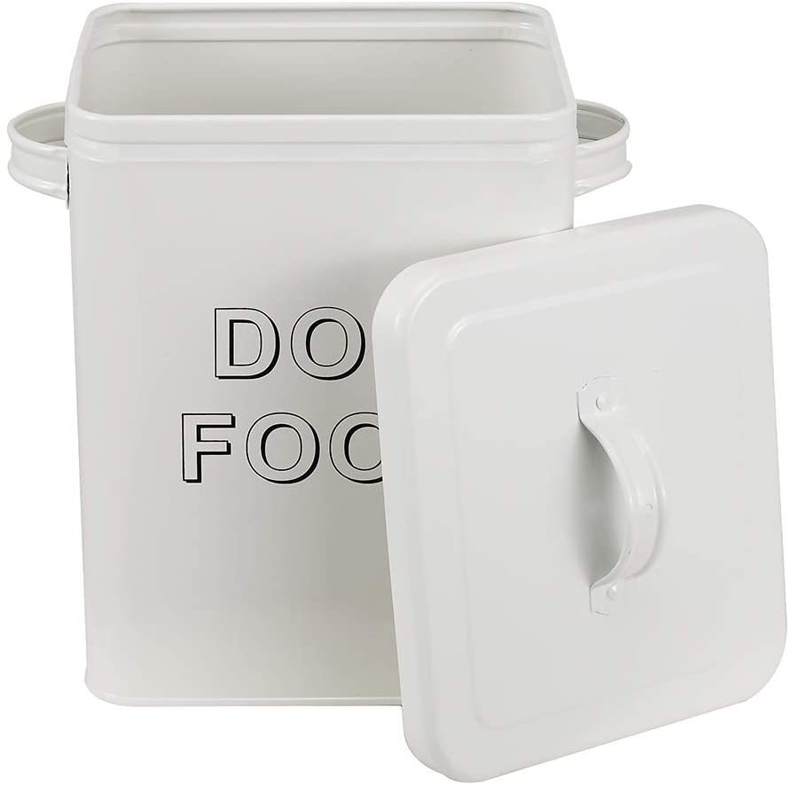 contenedor bin y la comida de perro de almacenamiento lata con la tapa con la manija | 4lbs Capacidad | Servir cuchara incluido