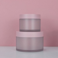 Pot en plastique PET à parois épaisses de 100 ml, 200 ml, 250 ml, à large ouverture, pour crème exfoliante pour les yeux, avec bouchon blanc mat, fond épais, pour soins de la peau