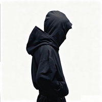 Blouson Techwear Streetwear surdimensionné à double capuche zippée avec masque intégré, style structuré, épais, fournisseur en gros