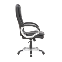 Nouvelle chaise de bureau ergonomique avec roues en PU noir/blanc 320mm Base en nylon 80mm Classe 3 Mécanisme d'inclinaison par ascenseur à gaz