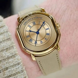 Reloj de Hombre Vintage de Moda 2025, Reloj de Acero Inoxidable con Baño de Oro PVD, Correa de Cuero Genuino, Movimiento Japonés VH31, Resistente al Agua - Product Image 2