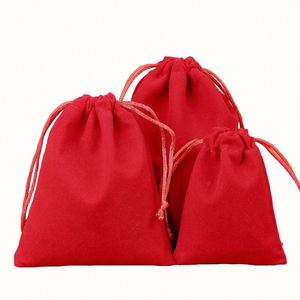 Custom Logo Velvet Soft Drawstring Jewelry Storage <b>Bag</b> Eco-Friendly <b>Folding</b> Style for Daily Use Solid Color - Product Image 2