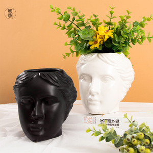 Ins corps humain visage art porcelaine bougie vases <span class=keywords><strong>en</strong></span> gros nordique mariage décor à la maison mat <span class=keywords><strong>vase</strong></span> <span class=keywords><strong>en</strong></span> céramique pour fleur - Product Image 1