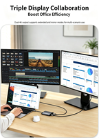Adaptateur Convertisseur Station d'Accueil USB-C 3.1 Type C vers Double 4K60HZ 2-en-1 avec Affichage Simultané et Double HDTV MST 2.0V