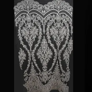 Embroidery Bridal Wedding Dress Fabric With Sequins Lace Fabric