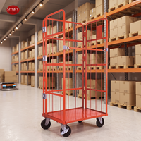Conteneur à roulettes en acier à 3 faces pour la logistique industrielle, idéal pour les achats en gros