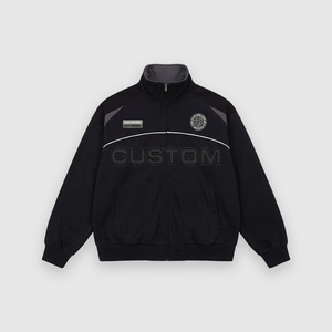 Ensemble de survêtement à marque privée pour <span class=keywords><strong>homme</strong></span>, veste zippée à col montant et short de survêtement, coupe oversize, <span class=keywords><strong>tenue</strong></span> d'été - Product Image 2