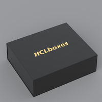 Boîtes cadeaux noires avec logo personnalisé avec gaufrage mat stratification papier rigide rigide pliage magnétique style d'emballage manipulation d'impression