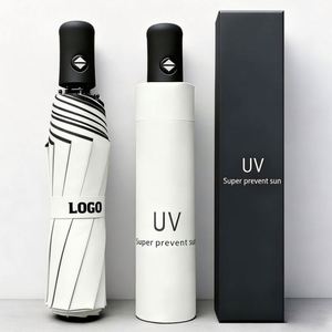 Factory Wholesale Custom Logo Rainproof <b>Windproof</b> 8 Bone Promo Business Gift 3 Fold Portable Outdoor <b>Umbrella</b> for Rain - Product Image 1