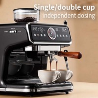 Cafetera Espresso Semiautomática con Molinillo de Granos Integrado, Interfaz en Español y Francés, para Auto y Autocaravana