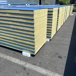Chống cháy đá len Tấm bánh sandwich với 50mm <span class=keywords><strong>100mm</strong></span> cách nhiệt nội thất bánh sandwich Panel tường cho tường và mái nhà - Product Image 4