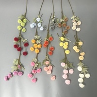 Flor Kiku Artificial de Seda Diente de León Crisantemo Pompón Falso Pequeño al Por Mayor para Decoración Floral de Interiores