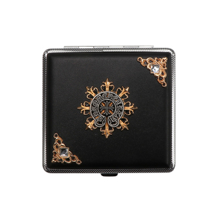 Futeng thiết kế mới xách tay PU + Kim Loại biểu tượng tùy chỉnh Thuốc Lá Trường hợp với handmade DIY thuốc lá trường hợp cho hút phụ kiện - Product Image 2