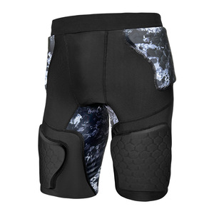 Shorts de compression rembourrés pour hommes avec protection 5 points hanches-cuisses, pour football, patinage, hockey, cyclisme et baseball - Product Image 1