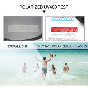 Lunettes de soleil rectangulaires grises Jack, verres polarisés UV400 TAC, unisexe, monture complète, lunettes de sport pour la conduite 1313 - Product Image 5