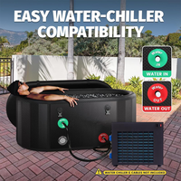Refroidisseur d'eau 1HP 1000L avec télécommande, machine de refroidissement par eau, refroidisseur de bain de glace, baignoire de plongée froide pour la récupération sportive et le fitness
