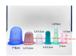 Produtos mais vendidos 2024 4Pcs Vacuum Sucção Massagem Copos com Bolsa para Massagem Miofascial Facial Cupping <span class=keywords><strong>Silicone</strong></span> Set - Product Image 4