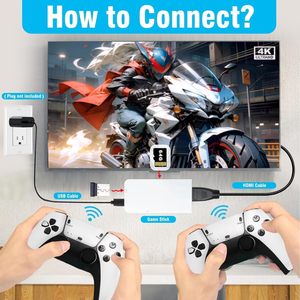 Console de <span class=keywords><strong>Jeu</strong></span> Rétro Sans Fil HDMI 4K Plug & Play avec Plus de 20 000 Jeux, Double Manette Sans Fil 2.4G, Jeux Vidéo Rétro en Plastique Usagé - Product Image 4