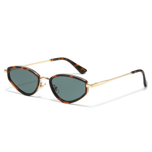 Lunettes de soleil polarisées de luxe à monture étroite avec logo personnalisé 2026, protection UV400, style œil de chat en métal pour hommes et femmes - Product Image 6