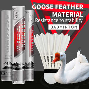 Volants de badminton de niveau professionnel approuvés par la BWF, super durables, tête en plumes de canard blanc, liège naturel, trois couches - Product Image 4