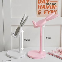 Dessin animé populaire lapin conception télescopique levage paresseux support pliable rose support de téléphone portable support pour lit de bureau