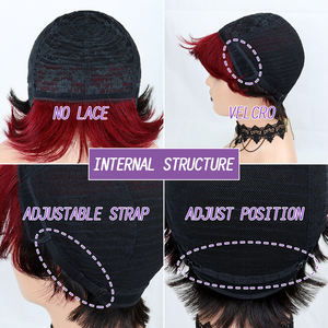 Vente en gros Perruques cheveux humains brésiliens sans colle pour femmes noires Perruques courtes et droites <span class=keywords><strong>coupe</strong></span> Pixie Perruques bon marché fabriquées à la machine <span class=keywords><strong>avec</strong></span> franges - Product Image 6