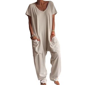 Sweethoney Mono de color liso con cuello en V, bolsillos grandes y entrepierna baja, de modal suave y liso - Product Image 6