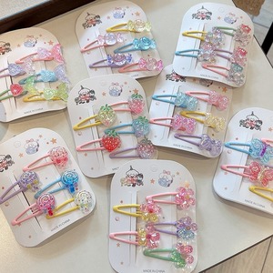 5 pinces à cheveux <span class=keywords><strong>BB</strong></span> queue de sirène dessin animé mignonnes et adorables pour enfants, filles, avec fleurs faites à la main, accessoires pour cheveux - Product Image 1