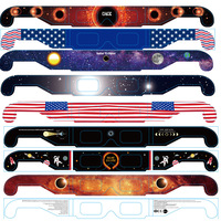 Lunettes d'éclipse solaire pliables en papier, certifiées ISO, écologiques, avec logo personnalisé, pour événements et promotions en plein air