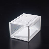 Boîtes à chaussures empilables en plastique transparent en gros, type tiroir à ouverture frontale, boîte de rangement pour chaussures en acrylique transparente
