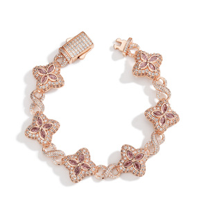 Four Leaf Clover <b>Bracelet</b> Zircon Micro Insert Flower Pattern Jewelry Gift 7 Inch 8 Inch - Product Image 4