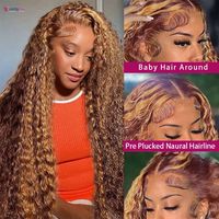 Prix d'usine 30 40 pouces bouclés point culminant 13x4 dentelle avant cheveux humains vague profonde 13x6 dentelle frontale perruque brésilienne 250% pour les femmes