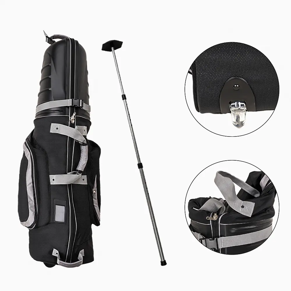 Benutzer definierte Golf Travel Aufbewahrung tasche Tragbare schwarze Golf Reisetasche mit Rädern