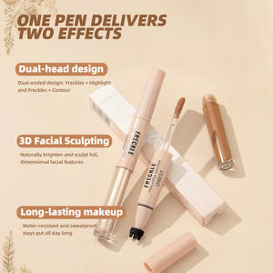 Qibestダブルエンドペン型フレックルハイライター輪郭フレックルスタンプ両端ペン3Dフェイシャルスカルプティング - Product Image 4
