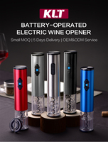Ouvre-bouteille de vin électrique moderne en métal argenté, sans fil, avec logo personnalisé, nouveau, fonctionne sur piles, tire-bouchon automatique en acier inoxydable