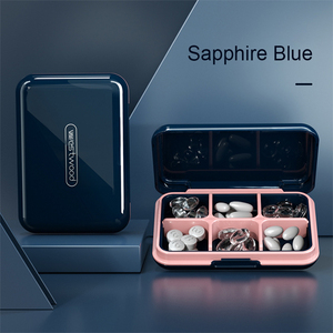Boîte à pilules de <span class=keywords><strong>voyage</strong></span> hebdomadaire de luxe à 6 compartiments en plastique ABS, <span class=keywords><strong>petite</strong></span> et portable, pour médicaments et vitamines - Product Image 2