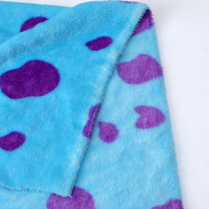 100% Polyester Tái Chế Thiết Kế Độc Đáo Siêu Mềm In Bò Tại Chỗ Màu Xanh Flannel Lông Cừu Vải Cho Chăn Ấm - Product Image 4