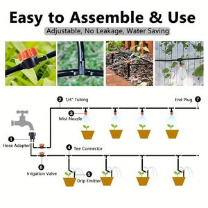 Kit de riego por goteo de 20 m, tubería de PVC de 1/2 pulgada, sistema automático de riego para jardín con goteros y boquillas de pulverización, juego completo - Product Image 2