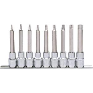 KS TOOLS - 918.1317 1/2'' CHROME plus Bit socket set <b>Torx</b>, long <b>T20</b>-T60 (9 pcs) - EAN 4042146359747 HAND SOCKETS 1/2" - Product Image 1