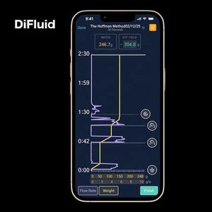 डिफ्फ्लूइड माइक्रोबैलेंस टी स्मार्ट डिजिटल कॉफी स्केल काले सटीक समय प्रवाह नियंत्रण के साथ कॉफी ब्रूइंग स्केल - Product Image 5