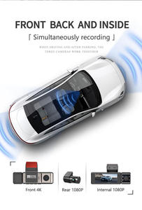 กล้องติดรถยนต์ 4K+1080P 3 เลนส์ พร้อม WIFI บันทึกภาพกลางคืน ระบบ ADAS กล้องรักษาความปลอดภัยในรถยนต์ บันทึกวิดีโอการขับขี่ กล่องดำในรถยนต์ - Product Image 5