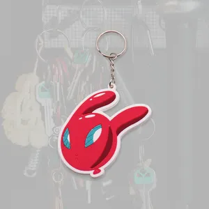 PVC Keychain Cute Game Character Keyring Custom Cartoon Key Chain Balloon Holiday Gifts Wedding Party Souvenir Rubber Key Ring