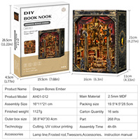 Kit de puzzle 3D en bois DIY pour niche à livres miniature, maison de poupée, monde magique, avec lumière sensorielle, jouet éducatif pour adultes