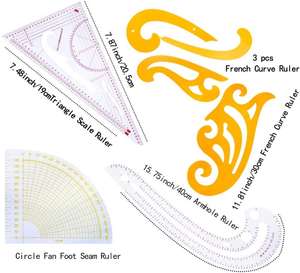 Kit de mesure professionnel de haute qualité couture couture courbe règle mode règle ensemble courbe règle ensemble - Product Image 3