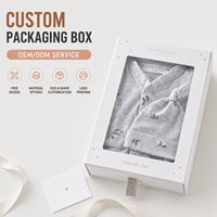 Boîte à tiroir personnalisée avec fenêtre transparente, boîte rigide en carton blanc, boîte à souvenirs, emballage cadeau pour vêtements de bébé nouveau-né