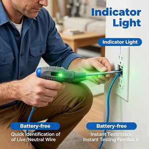 Dual-Switch High-Brightness Industrial Voltage Tester Screwdriver <b>Plastic</b> for Professional Electricians-Open Circuit Detection - Product Image 5
