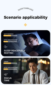 سدادات أذن سيليكون قابلة لإعادة الاستخدام وقابلة للطي بالجملة لتقليل الضوضاء أثناء الطيران والنوم والسباحة والحفلات الموسيقية والدراسة - Product Image 2